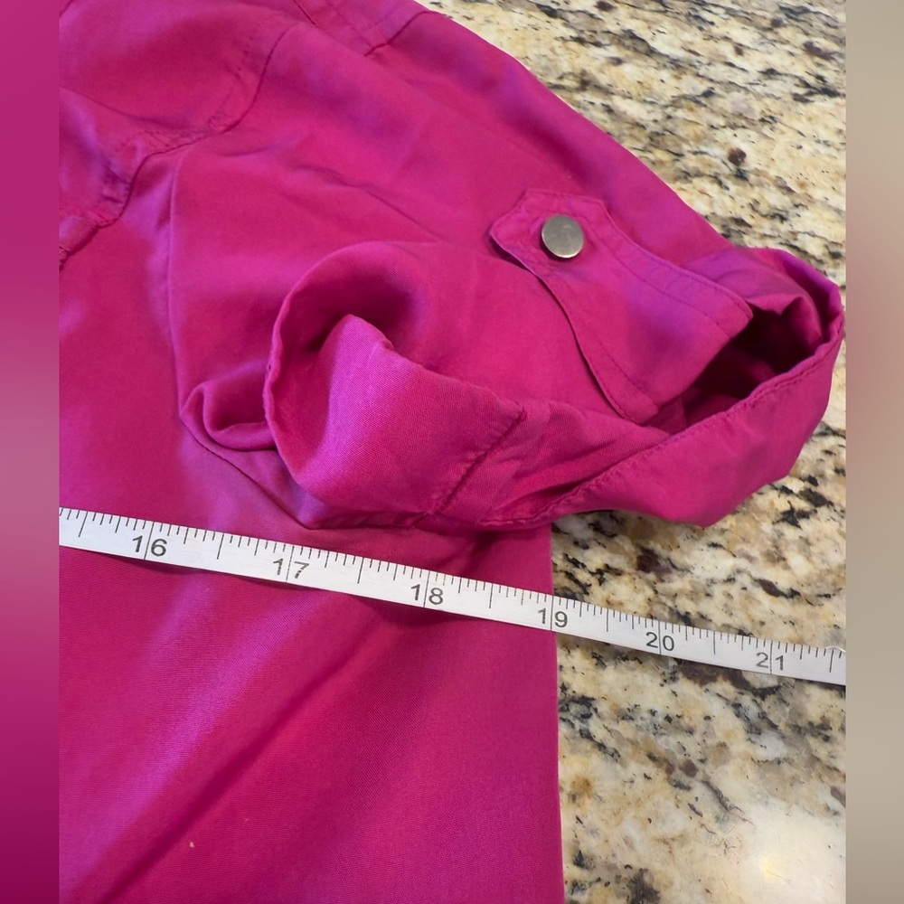 Kenneth Cole vibrant pink 100% silk jacket SZ PS - Picture 9 of 11